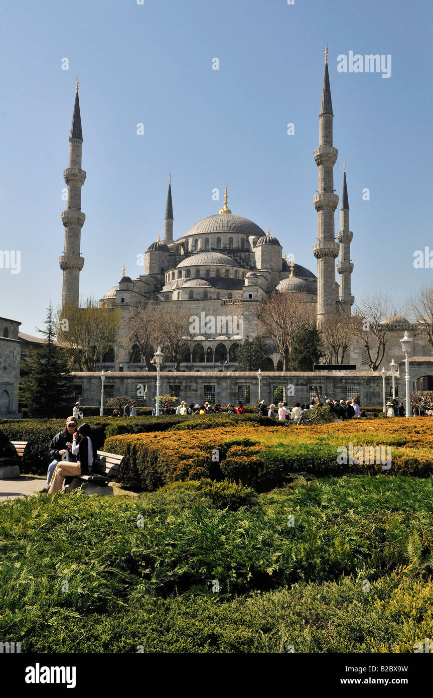 Sultan Ahmed Mosque, also known as the Blue Mosque, Istanbul, Turkey Stock Photo