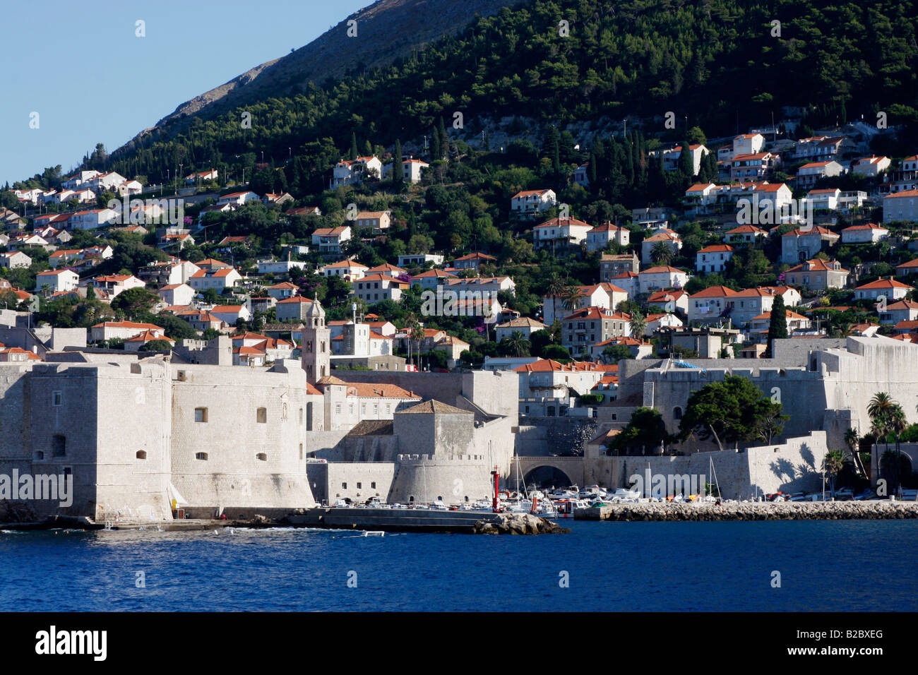 The port of Dubrovnik on the Adriatic Sea. Stock Photo