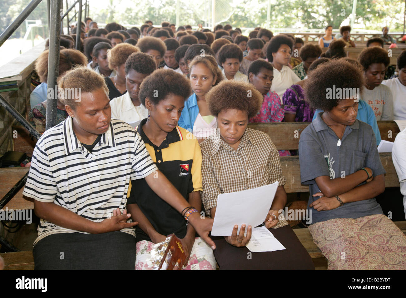 Women, during, a church service, Madang, Papua New Guinea, Melanesia Stock Photo