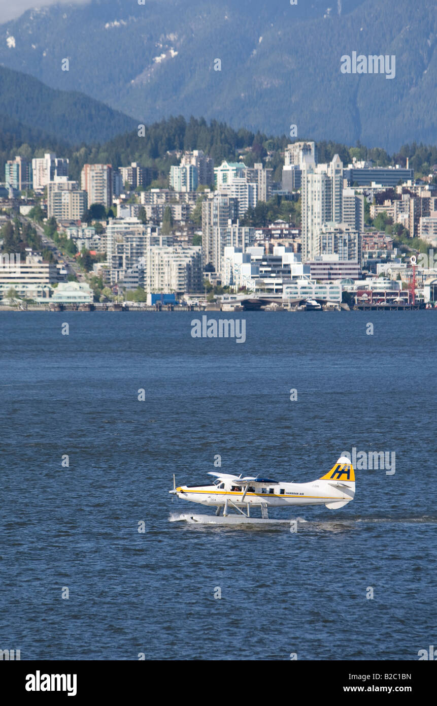 Water plane of the Harbour Air in front of Coral Harbour, Vancouver, British Columbia, Canada, North America Stock Photo