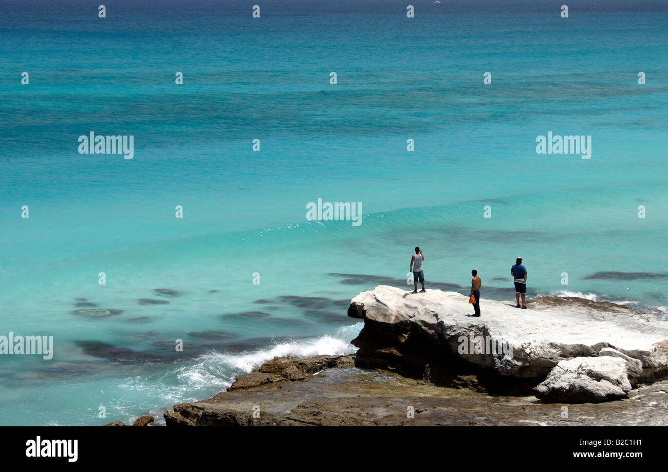 Beach scene, Cancun, Yucatan peninsula, Mexico, Latin America Stock Photo
