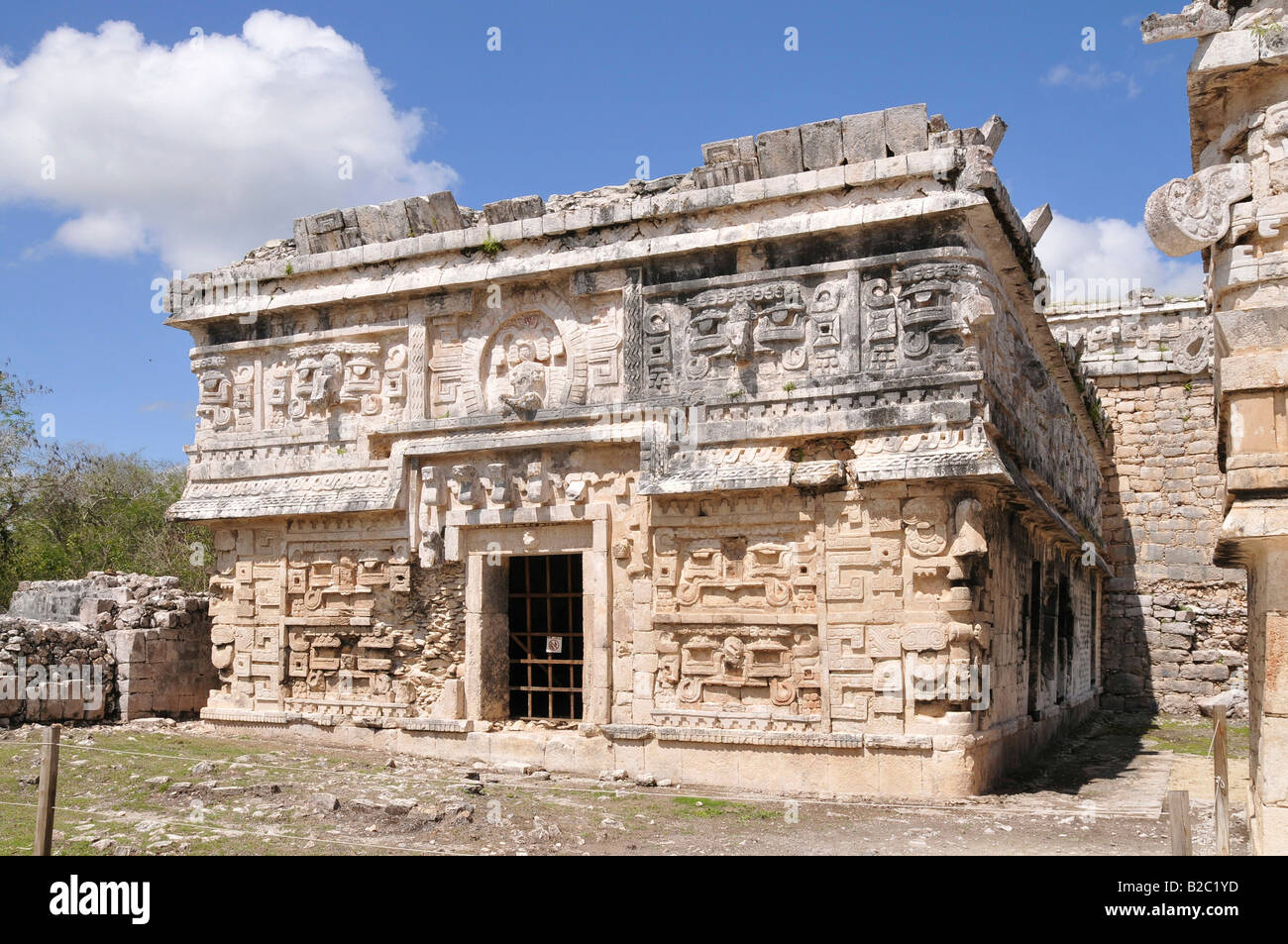 The Nunnery, side view, Zona Central, Chichen-itza, new wonder of the world, Mayan and Toltec archaeological excavation Stock Photo