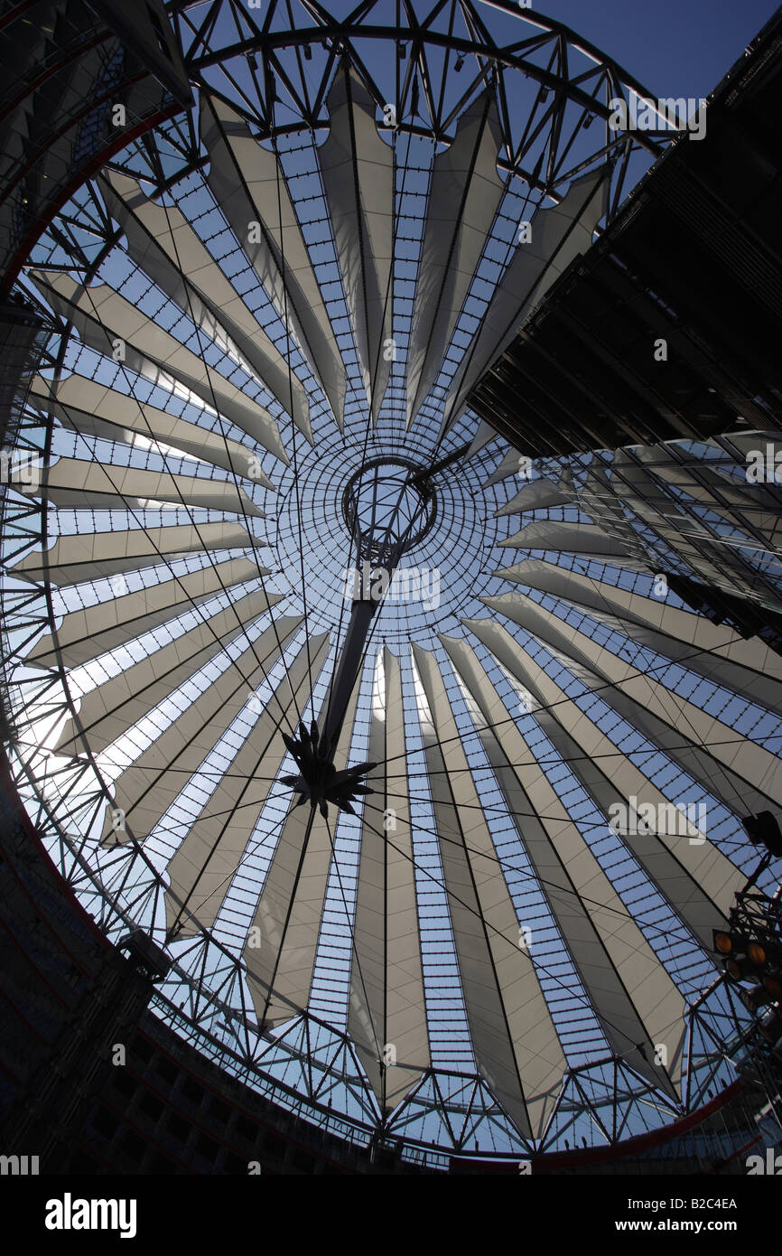 Awning in the Sony Center, Potsdamer Platz Square, Berlin, Germany, Europe Stock Photo