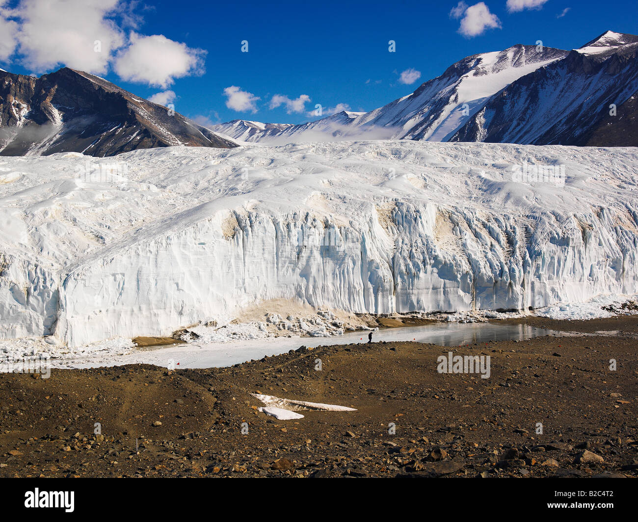 End of the Canada Glacier in Taylor Valley, Dry Valleys, Antarctica Stock Photo