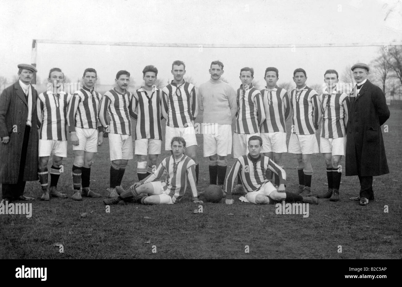 First football team, historical photo, circa 1910 Stock Photo