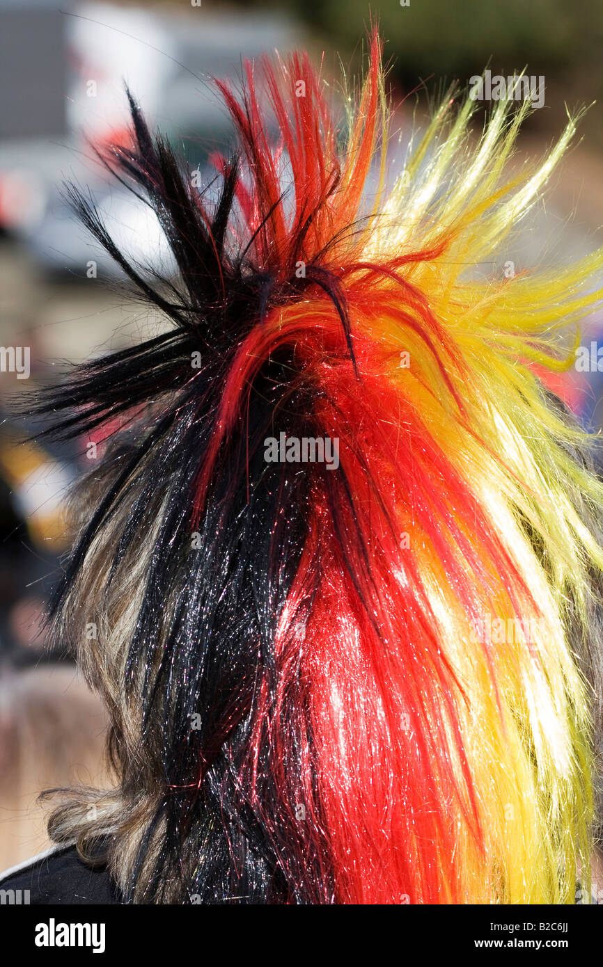 Wig in German national colours, Bobsleigh World Cup, Winterberg, Sauerland, Germany, Europe Stock Photo
