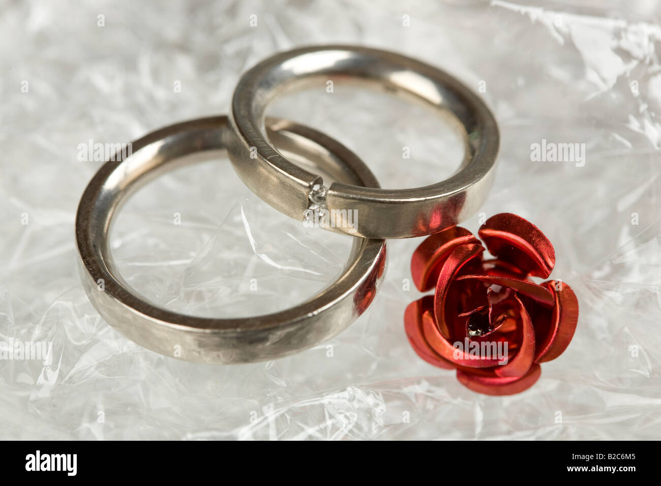 Engagement rings, wedding rings Stock Photo