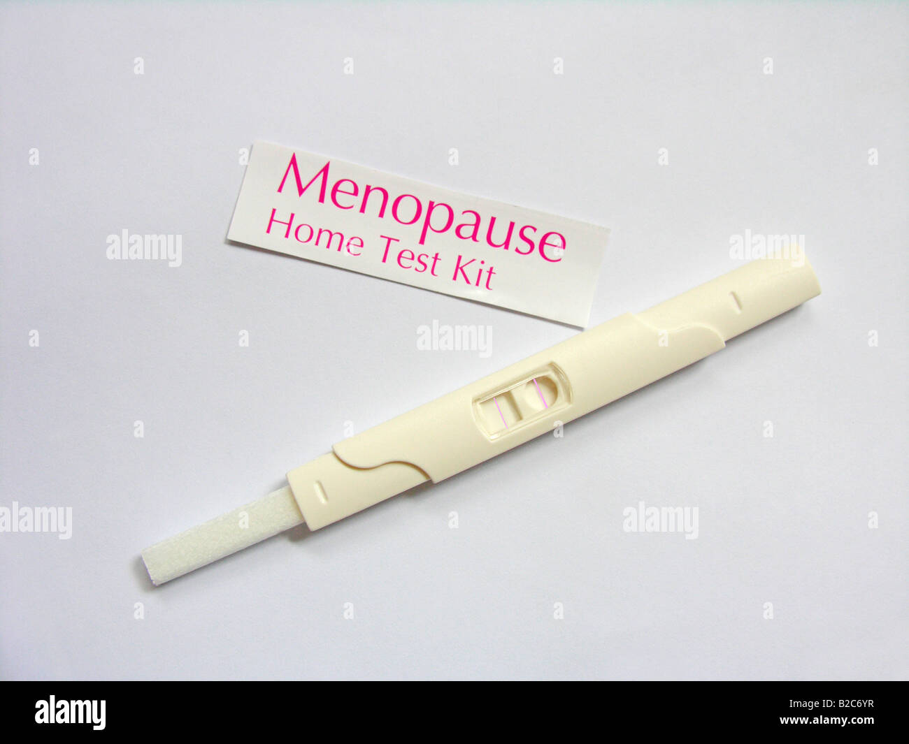menopause home test kit with the pink line indicating woman is going through the menopause (this