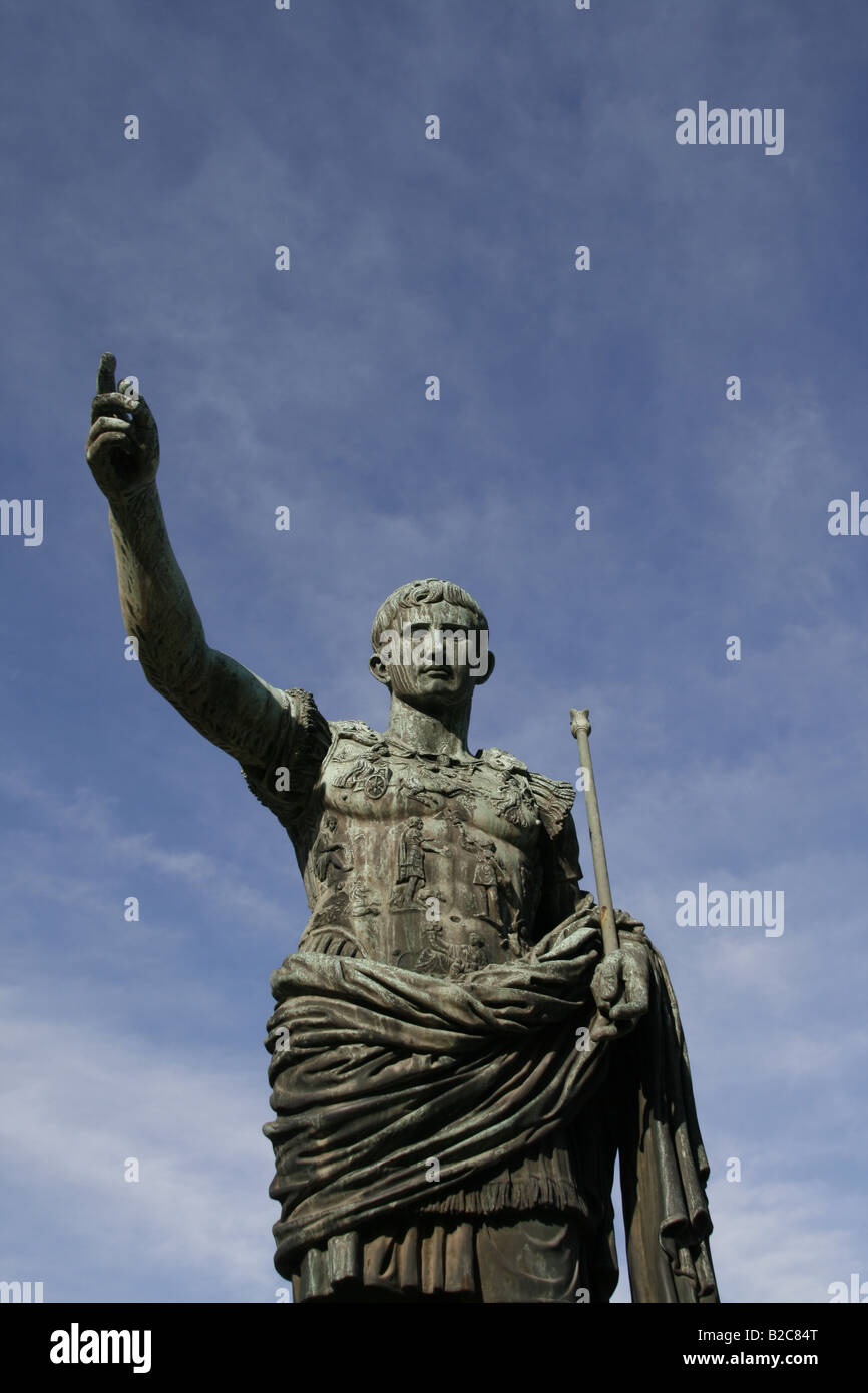 emperor caesar statue by theTrajan Forum Rome Stock Photo - Alamy