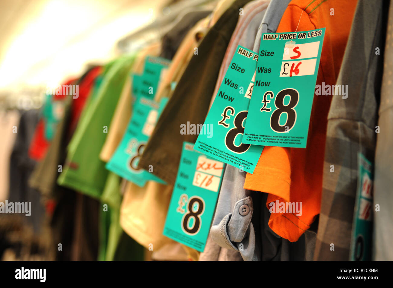 Clothes on sale in a retail clothes outlet UK Stock Photo Alamy