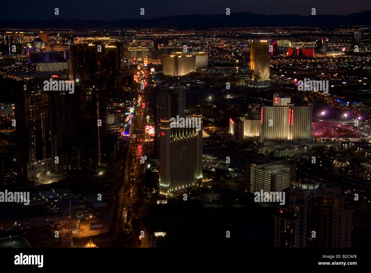 View of the Las Vegas strip by night Stock Photo