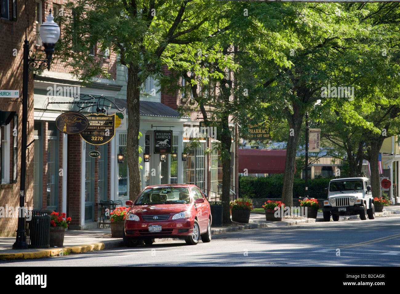 Main business district Franklin Avenue Millbrook Hudson Valley New York State Stock Photo
