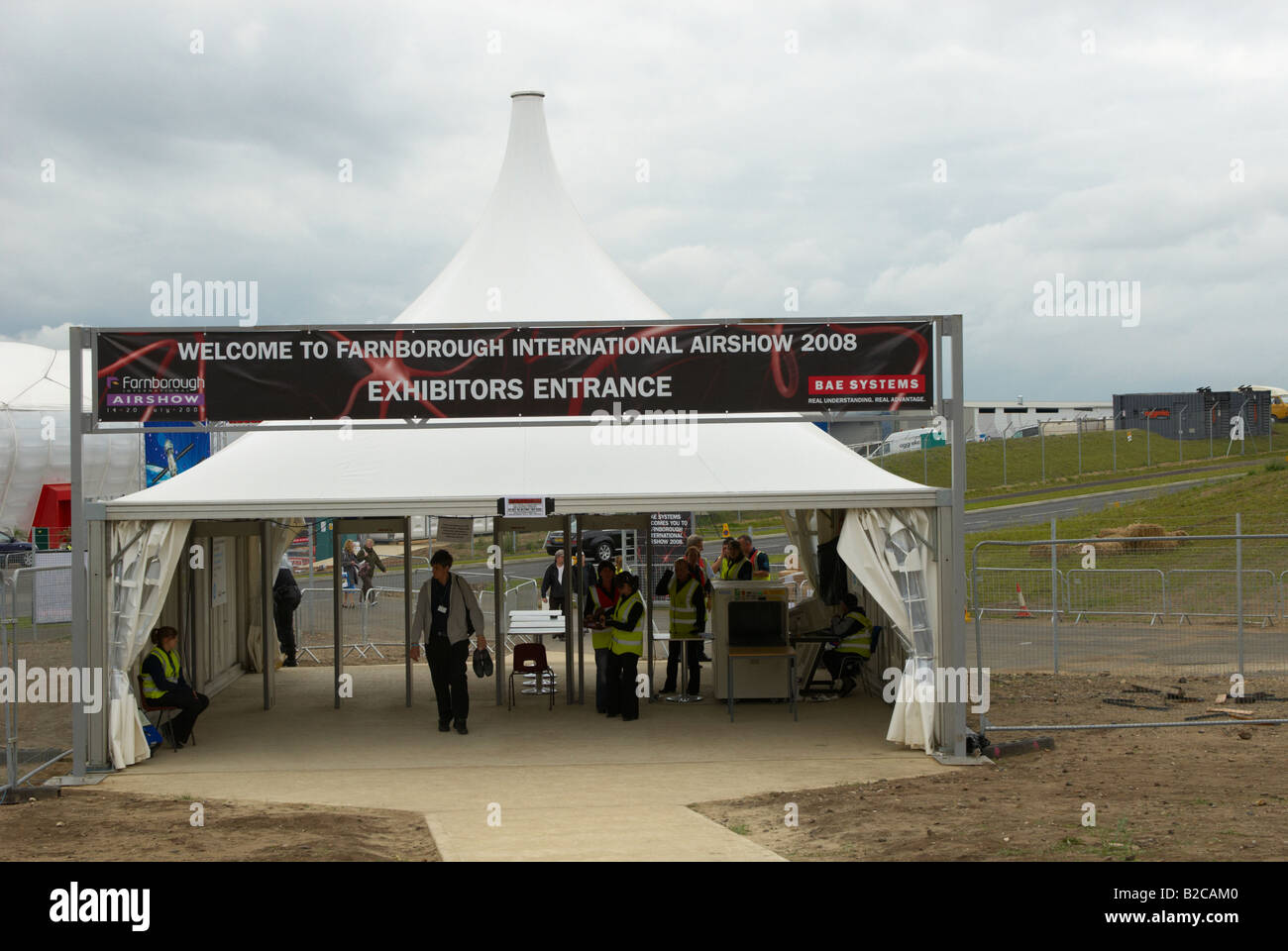 Security Farnborough Air Show 2008 De Boer temporary / tent rentals Stock Photo