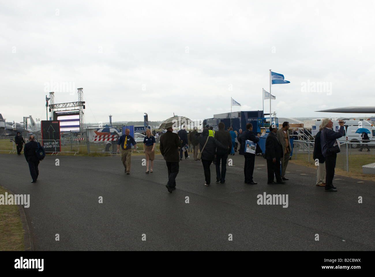 Wet and dull Farnborough Air Show 2008 Stock Photo