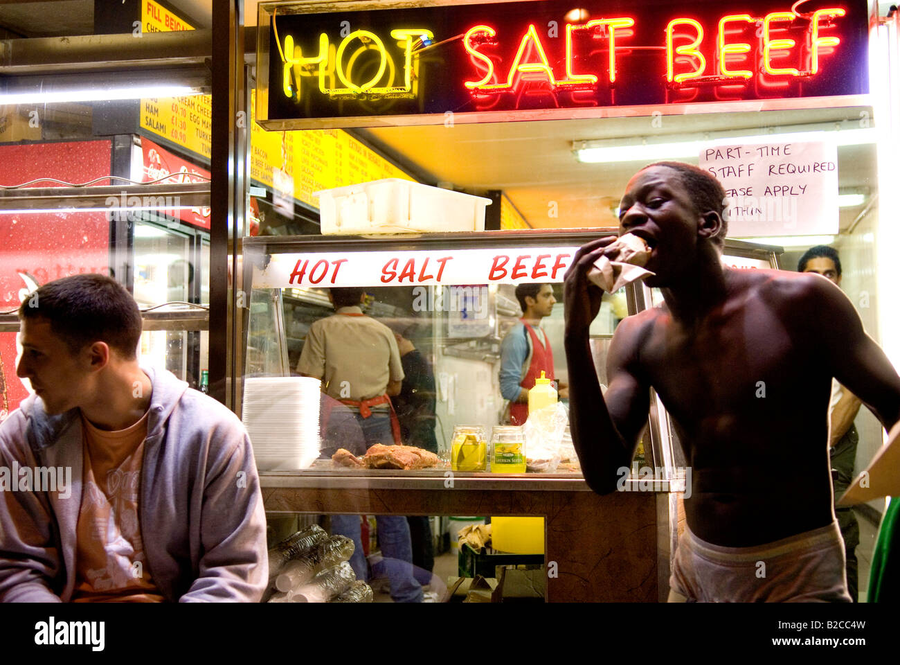 The bagel shop in Brick Lane, East London, is an institution onens 24 hours every day Stock Photo