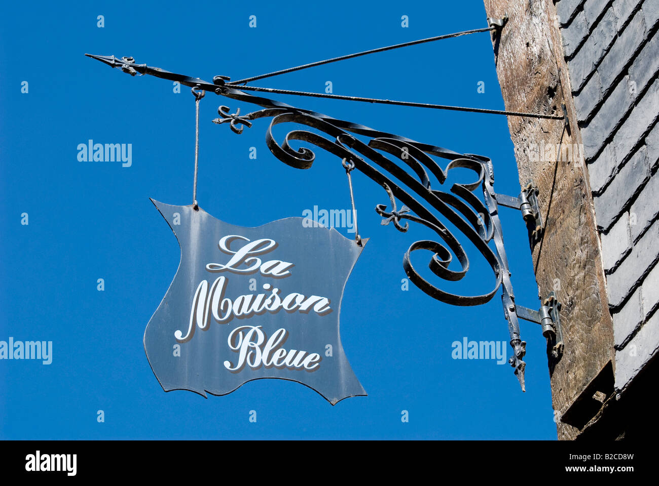 'La Maison Bleue' - house sign, France. Stock Photo