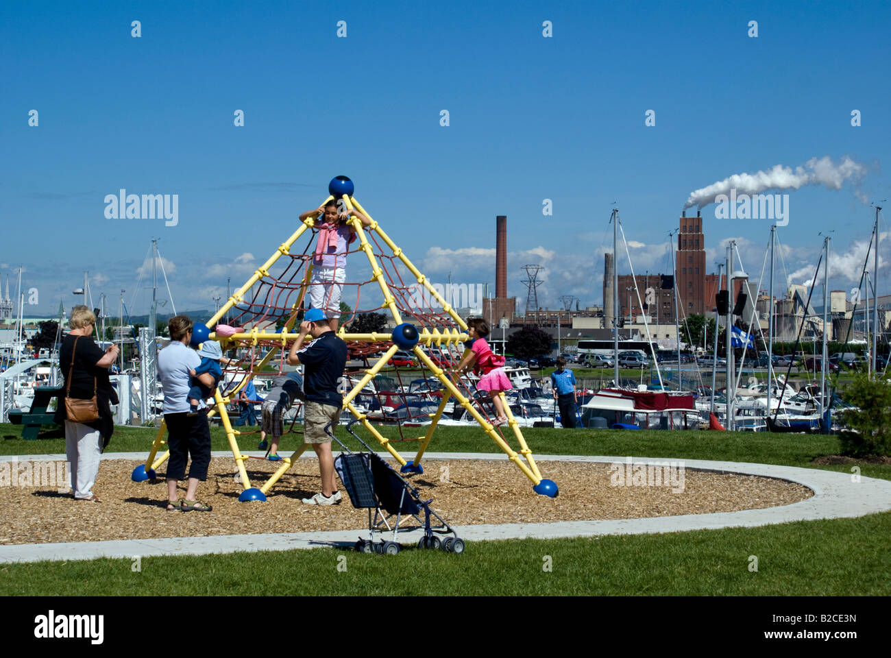 Quebec City waterfront playground Canada Stock Photo Alamy