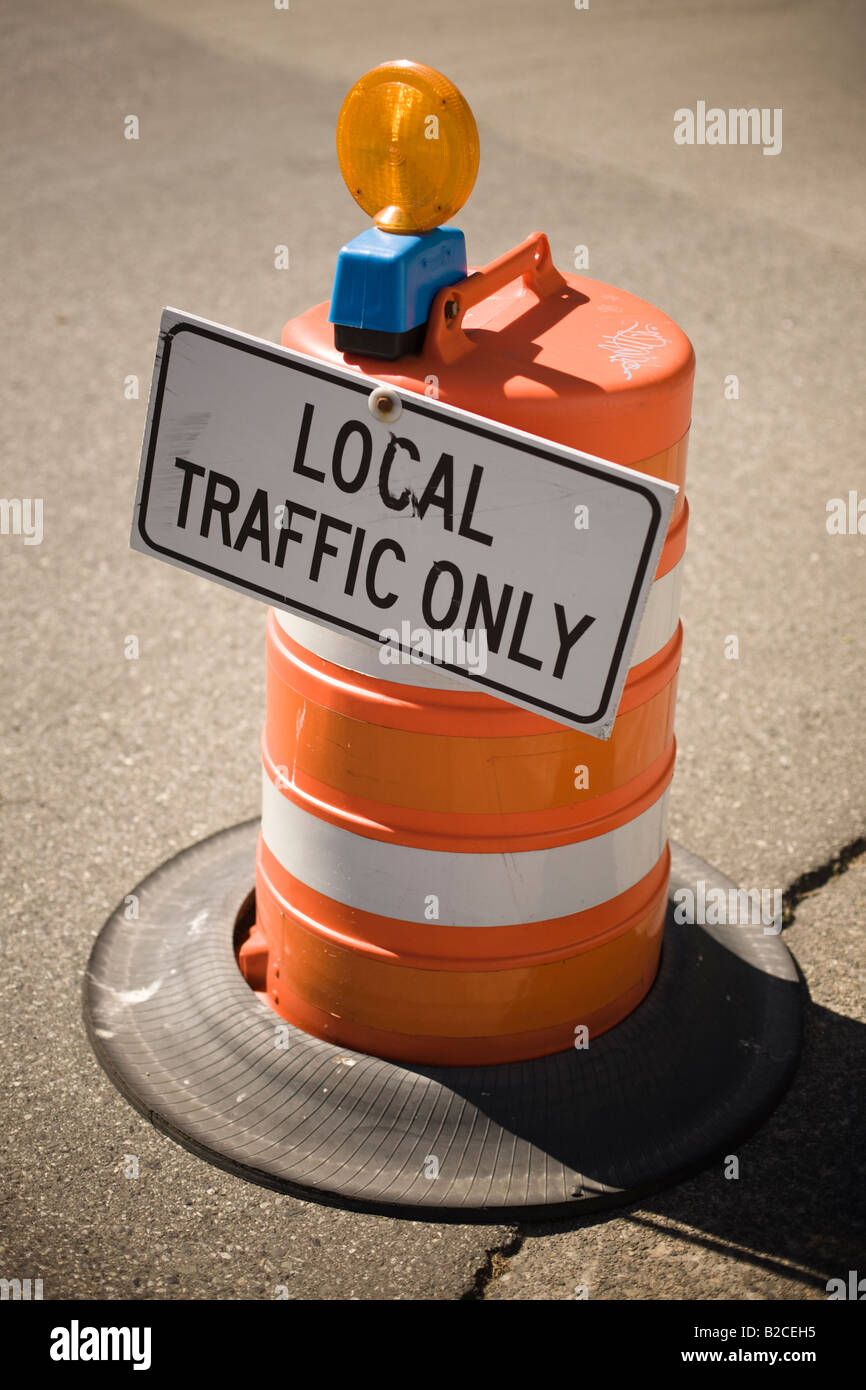 local traffic only sign Stock Photo