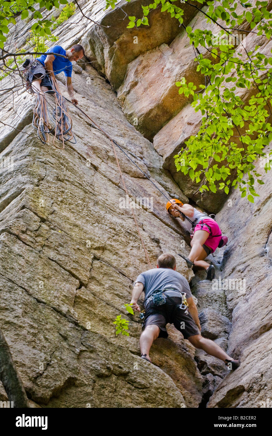 Rock climbing the Shawangunks aka The Gunks New Paltz New York State Stock Photo