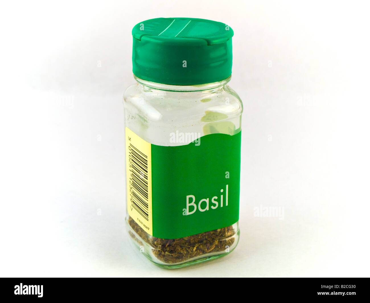 Jar of Basil Herbs on White Background Stock Photo - Alamy