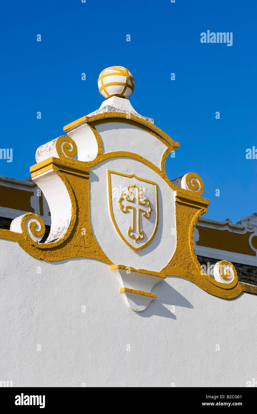 Decorated wall with the cross of Avis Portugal Stock Photo Alamy