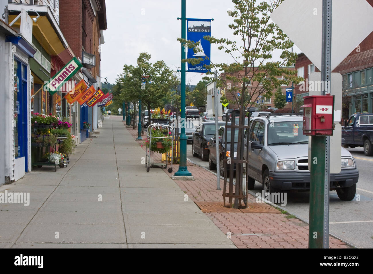 Main Street Storefronts in Newport Vermont, on the Canadian Border in