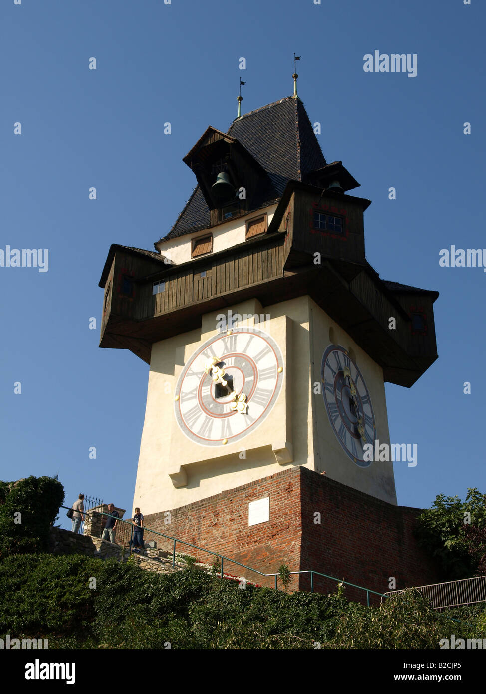 building Uhrturm Graz Stock Photo