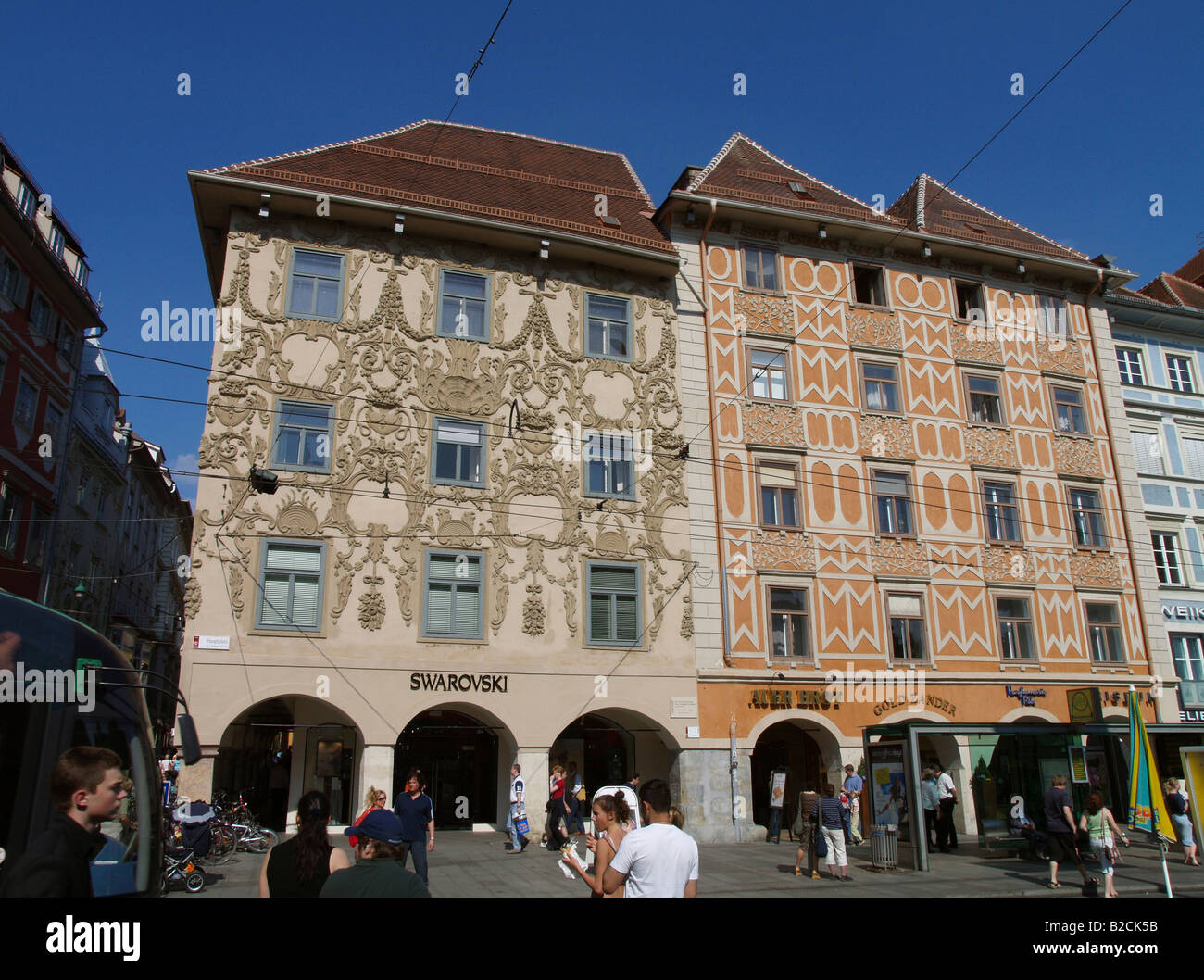 Graz, old city center, main square Stock Photo