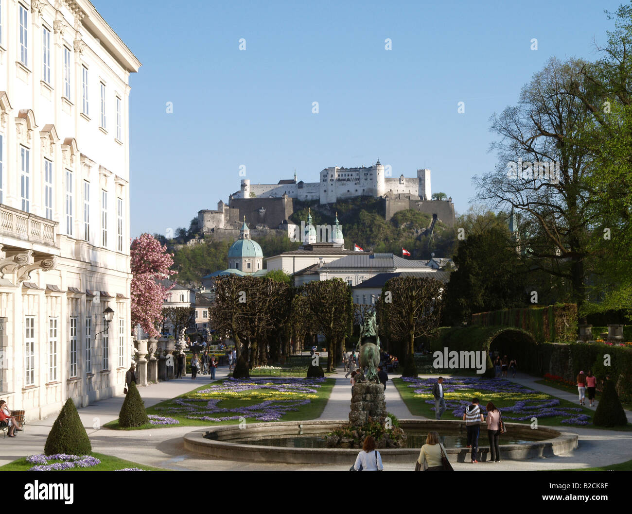 Salzburg, old city center, fortress Hohensalzburg Stock Photo - Alamy