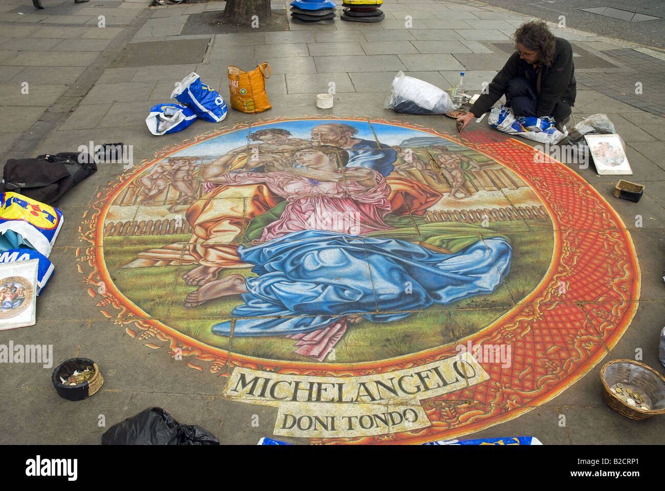 Street painter on Grafton Street Dublin Ireland Stock Photo