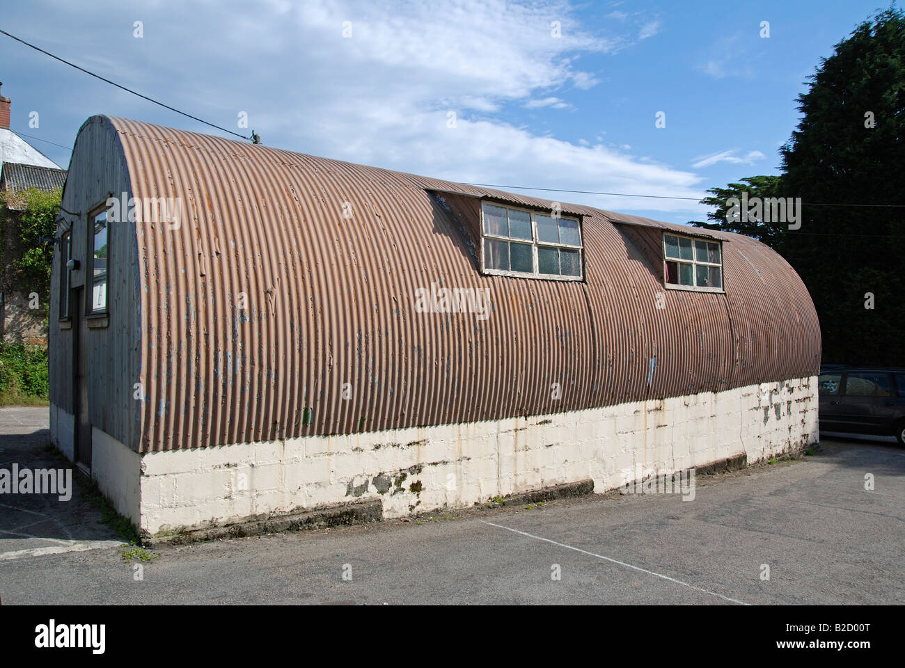 an old nissen hut at chacewater near truro in cornwall,uk, it is now being used by the local womans institute as a meeting room Stock Photo
