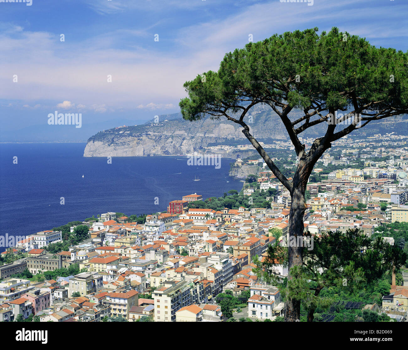 View over the Bay of Naples & Sorrento Italy, Campania Stock Photo