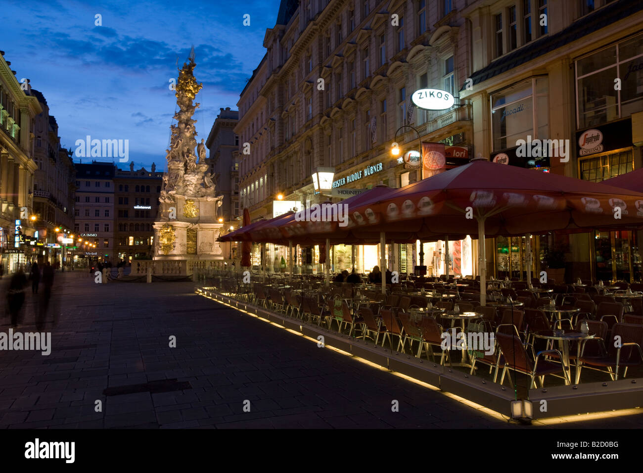 Plague Monument or Trinity Column on Graben Street Vienna Austria UNESCO world heritage Stock Photo