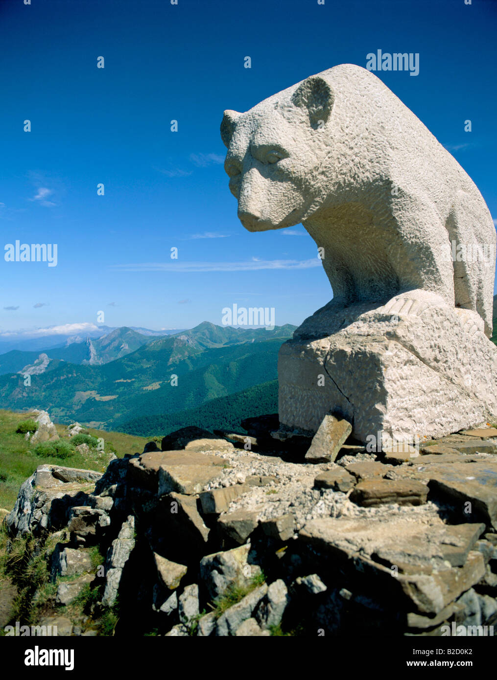 Monument to the Bear Spain, Cantabria Stock Photo