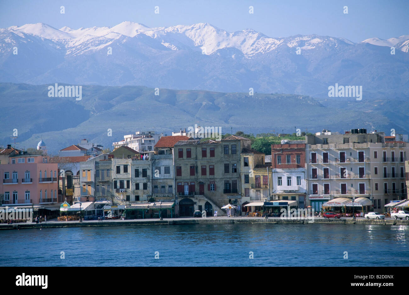 Harbour View Greek Islands, Crete Stock Photo
