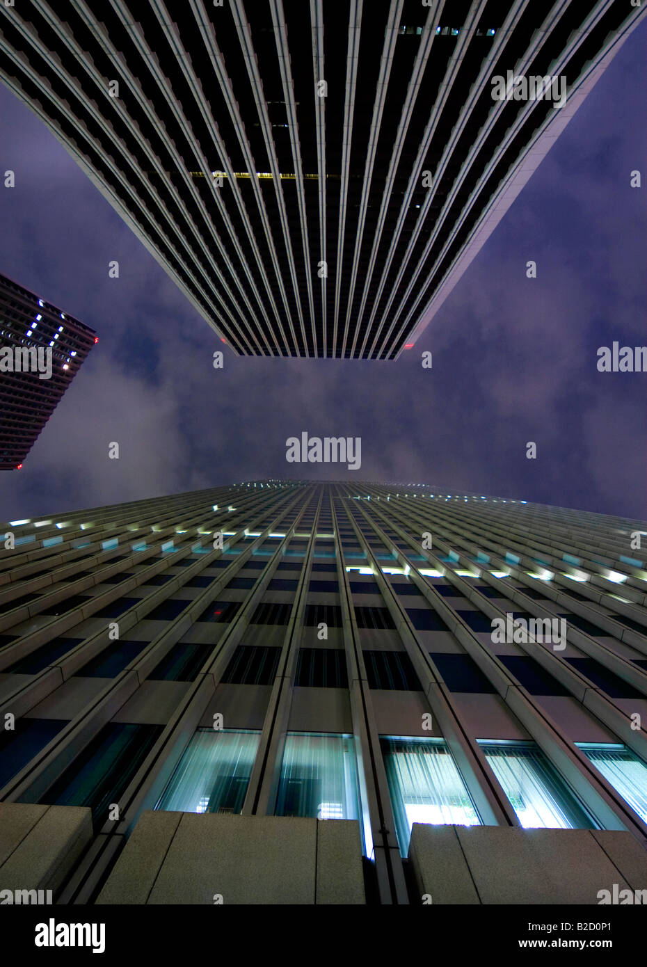 Skyscrapers in Shinkuju Tokyo: the Shinjuku Nomura building, the Sompo Japan Head Office and the Shinjuku Centre Building Stock Photo