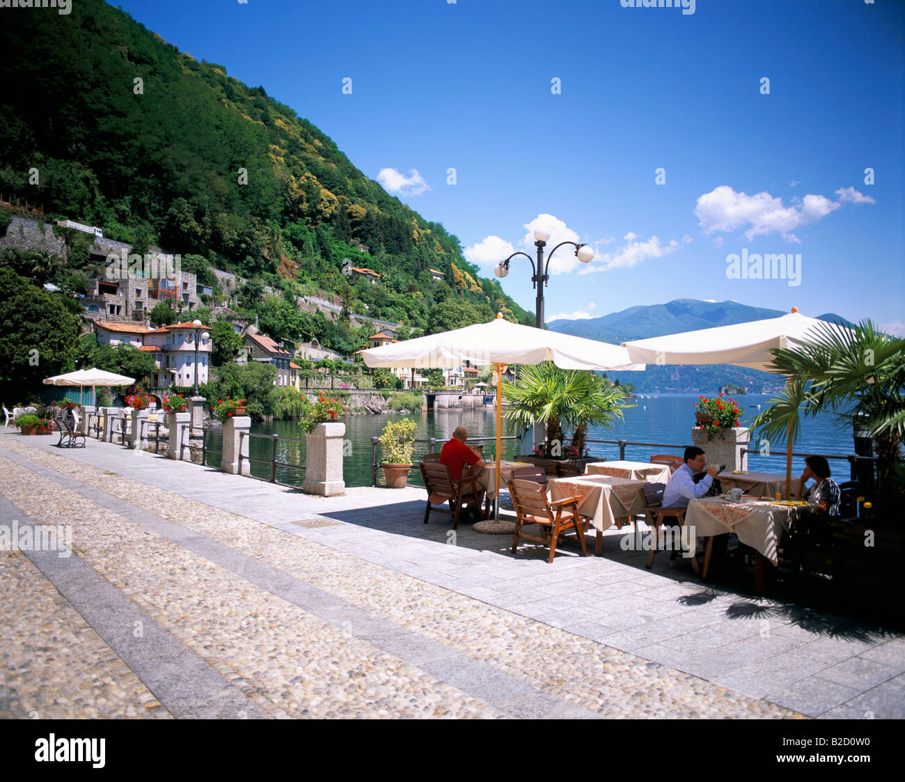 Lakeside View Italy, Lombardy - Lake Maggiore Stock Photo
