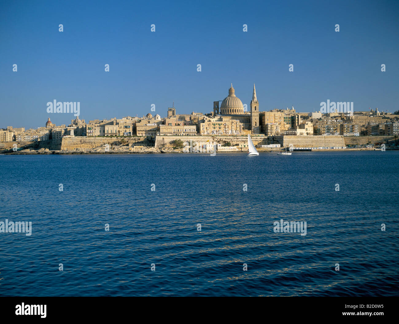 View to Valletta Maltese Islands, Malta Stock Photo