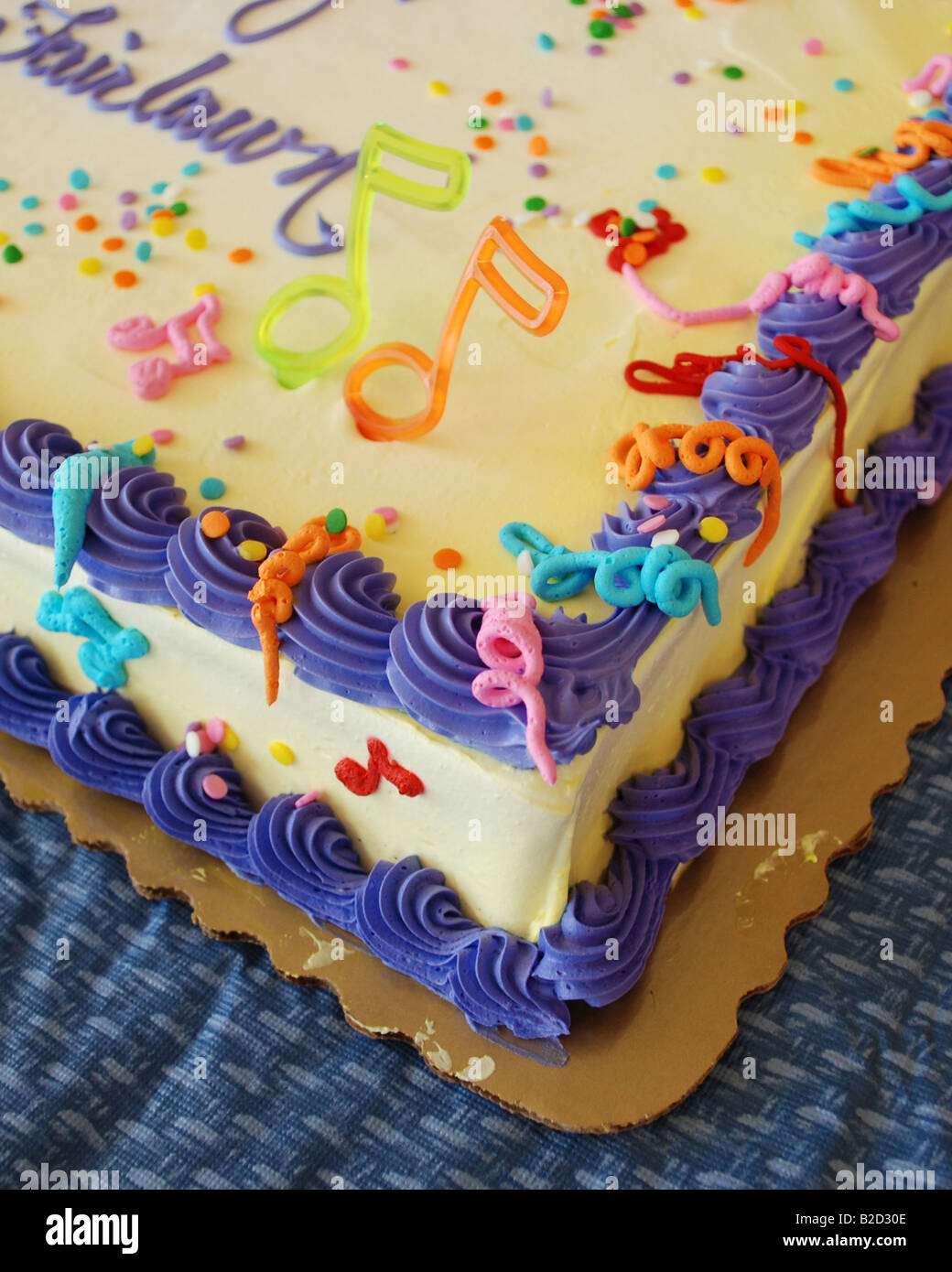 Bright corner of a decorated cake Stock Photo Alamy