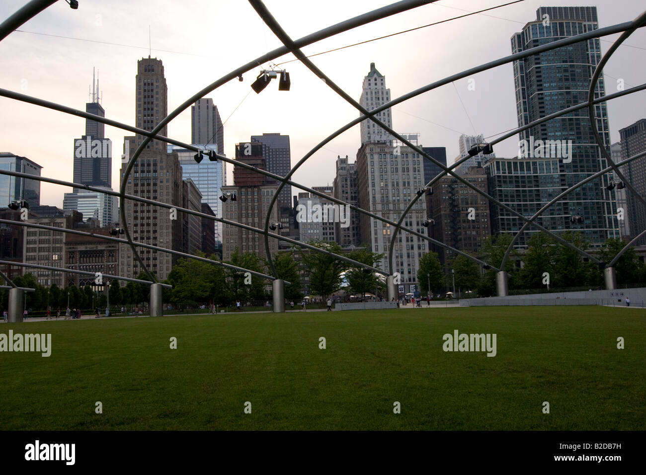 Trellis with a distributed sound system at an outdoor Amphitheater in