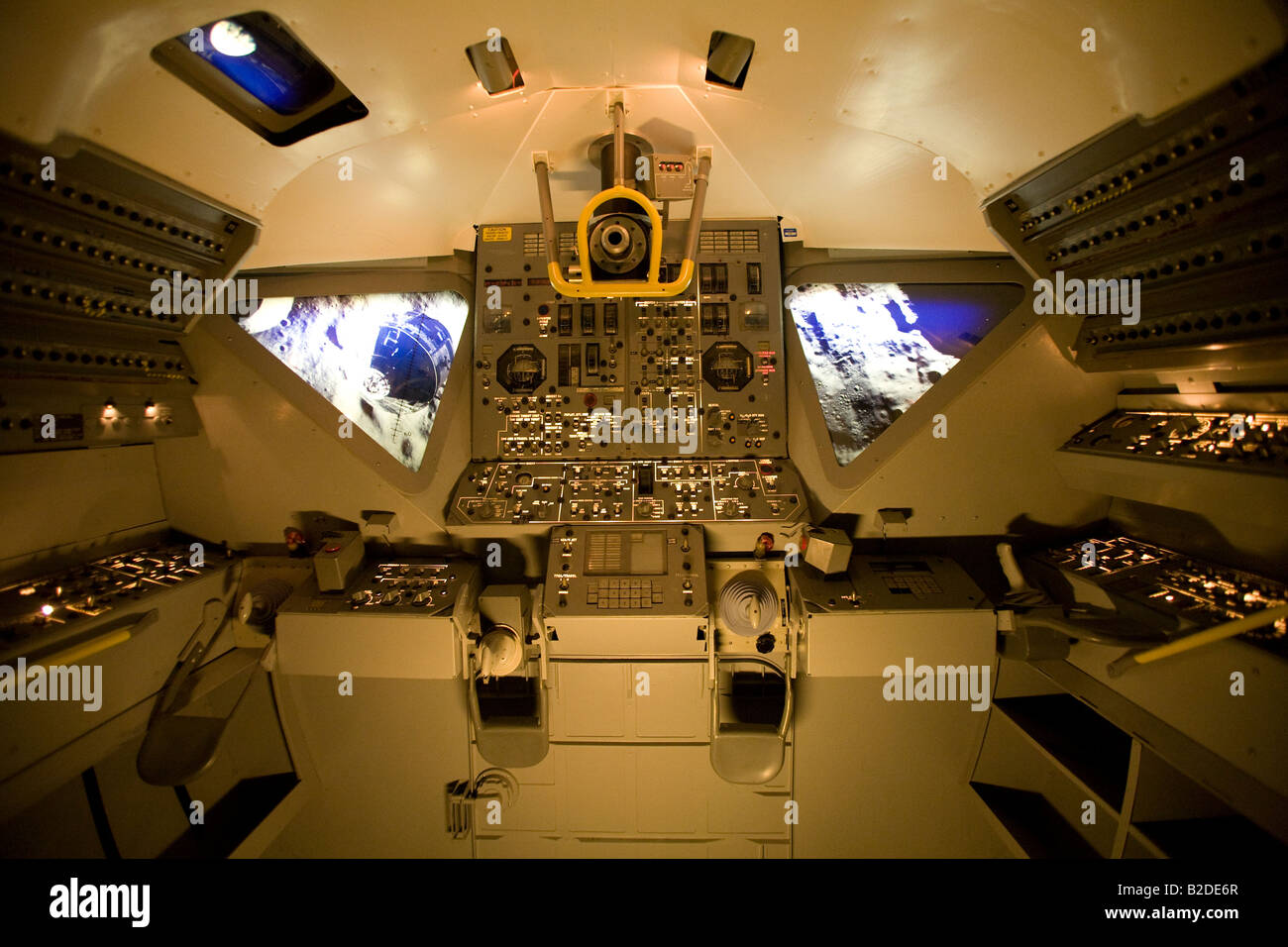 Exhibit of rocket controle cockpit space mission, National Aeronautics Space Administration Houston Texas USA. 73213_Nasa Stock Photo