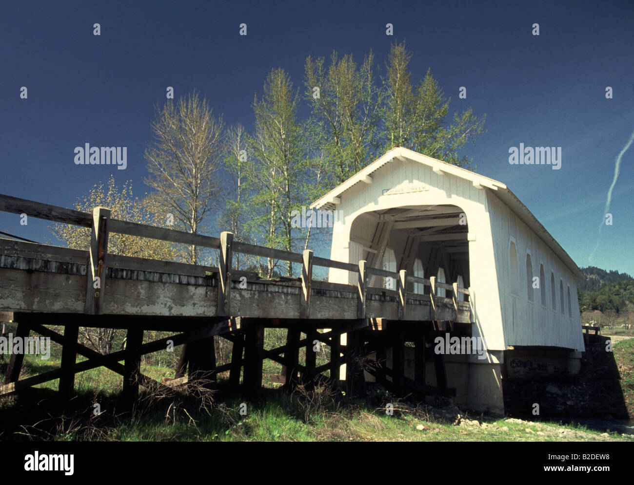 Grave Creek Covered Bridge Sunny Valley Southern Oregon Grants Pass United States Stock Photo