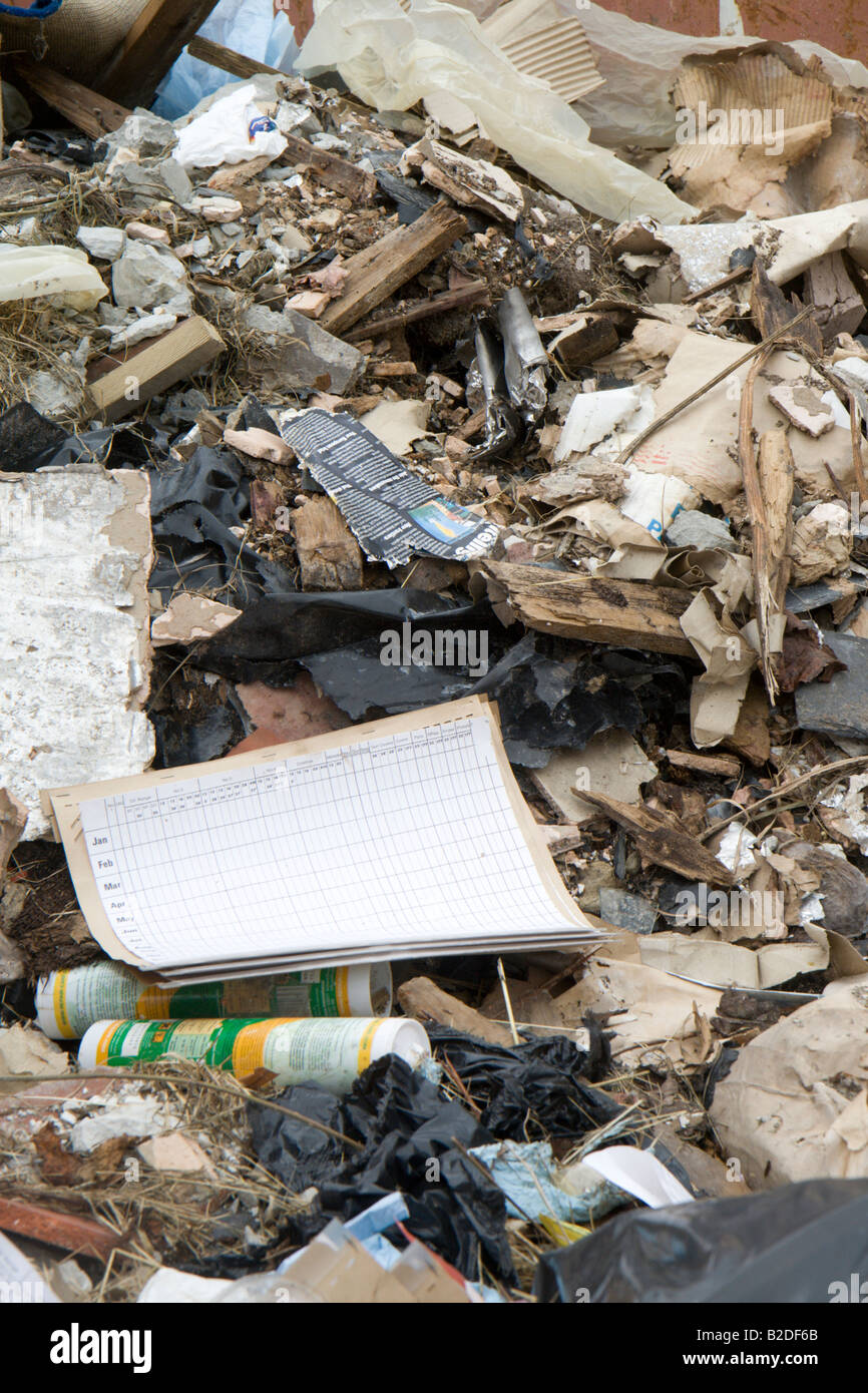 Rubbish in a skip Stock Photo Alamy