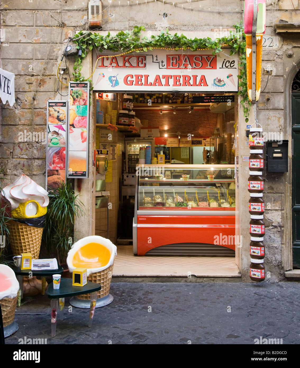 Gelateria Ice cream shop Rome Lazio Italy Stock Photo