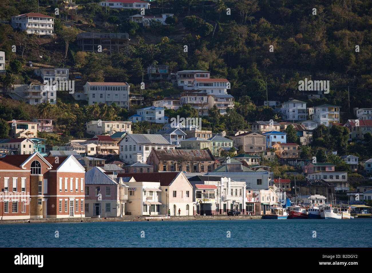 St Georges waterfront Grenada Stock Photo