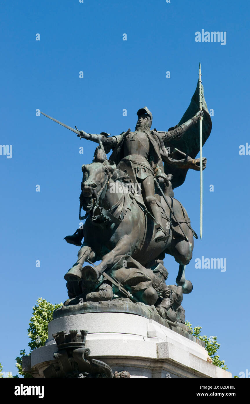 Equestrian statue of Joan of Arc - Place Jeanne d'Arc, Chinon, France. Stock Photo