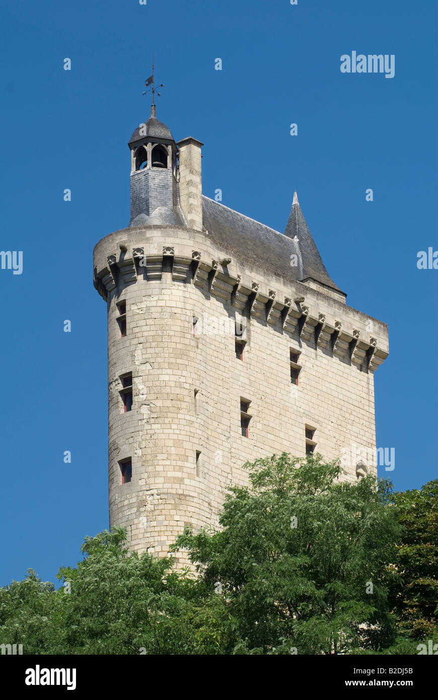 The Clock Tower Tour De L Horloge In The Old Chateau Of Chinon France Stock Photo Alamy