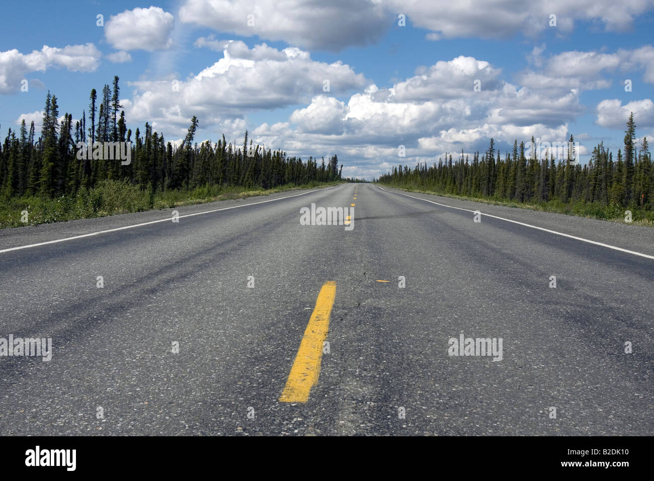 Where on the road to nowhere, Alaska. Stock Photo