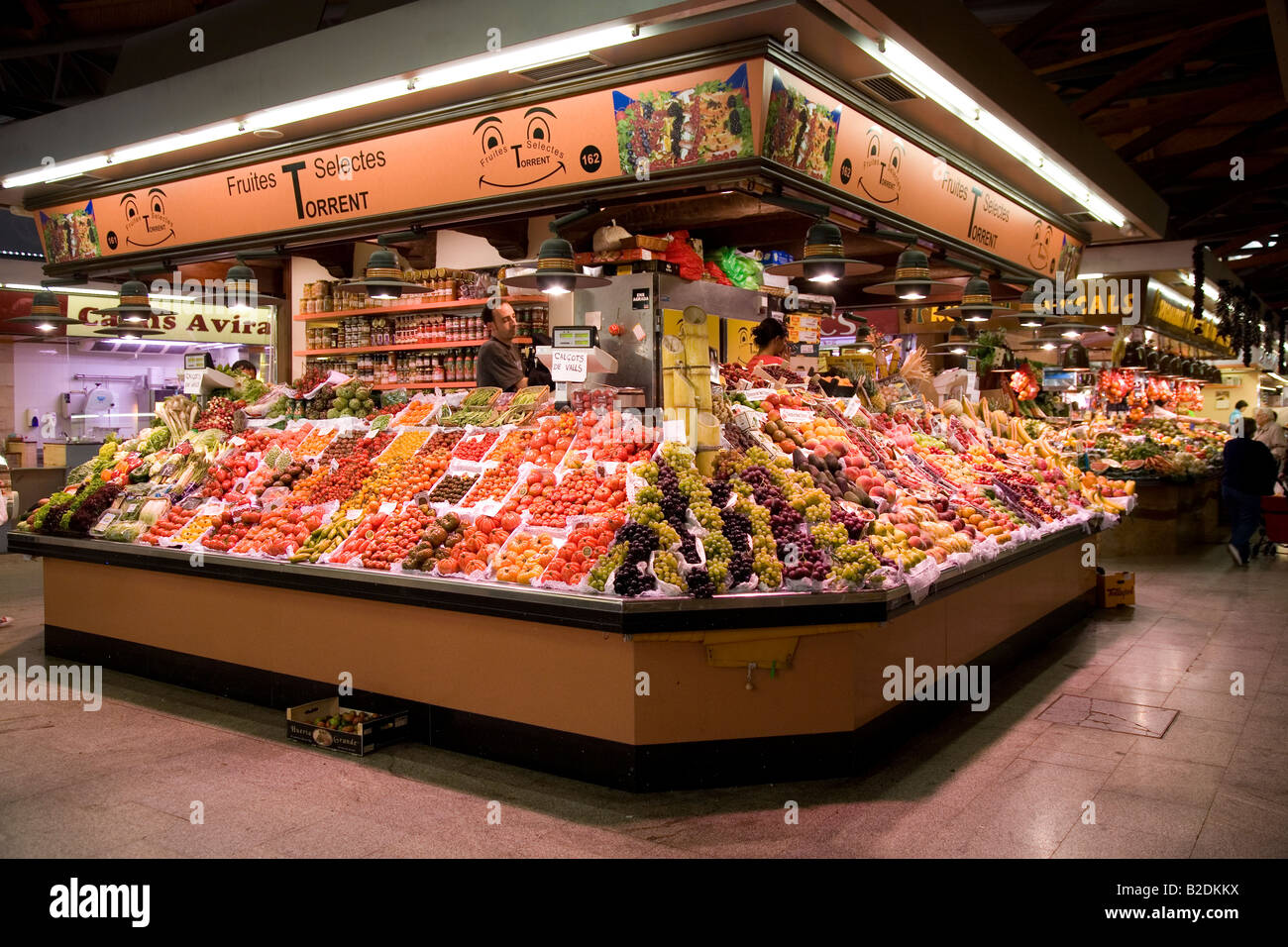 Food market in the Barcelona Spain May 2008 Stock Photo