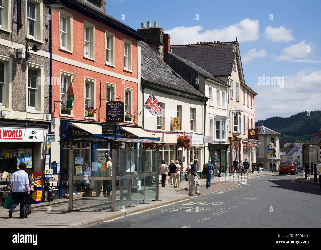 Brecon town centre Powys Wales UK Stock Photo